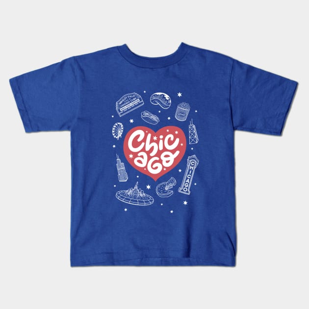 Chicago Heart Kids T-Shirt by mildlyeclectic